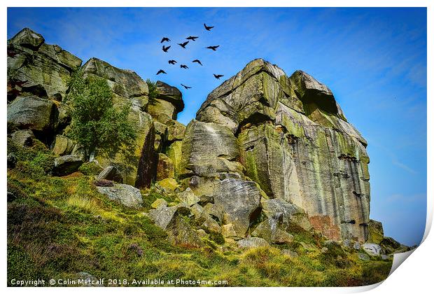 'Rombald's Flight: Ilkley Moor's Iconic Formation' Print by Colin Metcalf