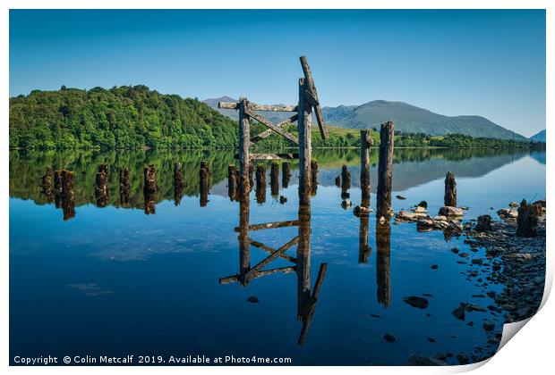 The Old Jetty, Loch Awe. Print by Colin Metcalf