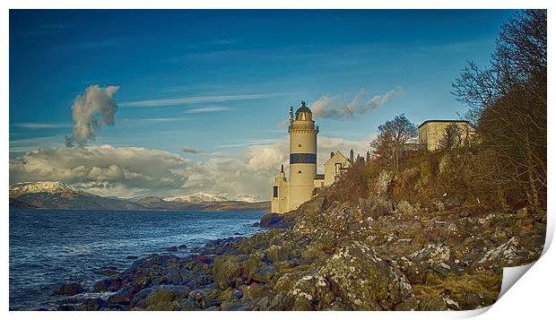 Seahorse cloud and the Cloch Lighthouse Print by Geo Harris
