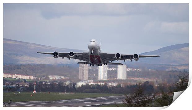Airbus A380 Leaving Print by Geo Harris