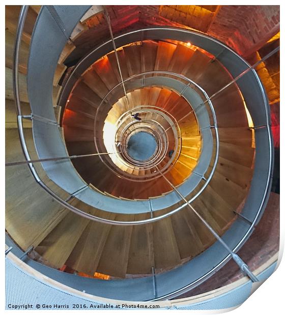 The Lighthouse Stairs Print by Geo Harris