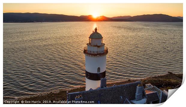 The Cloch Lighthouse Print by Geo Harris