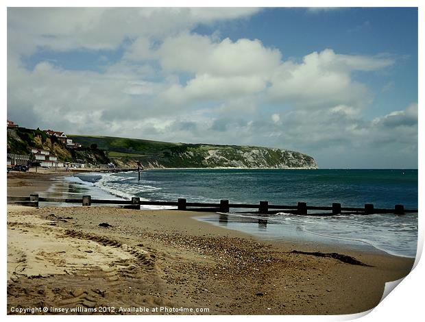 Swanage Bay Print by Linsey Williams
