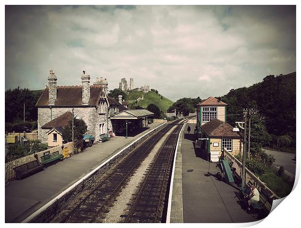 Antique Corfe Station Print by Linsey Williams