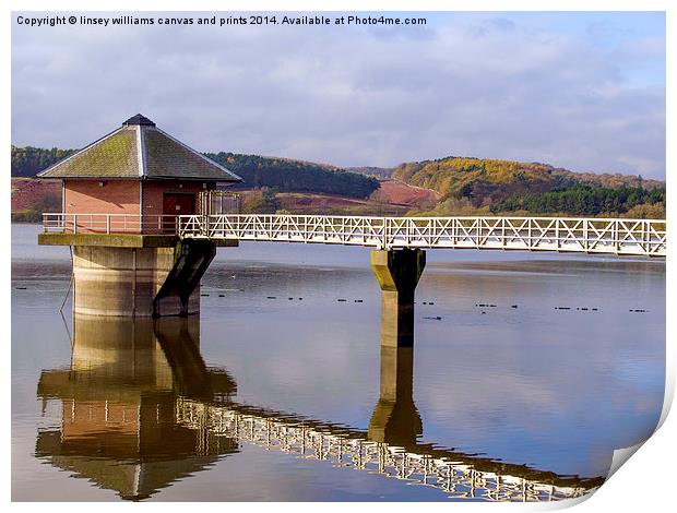 Cropston Reservoir, Leicestershire 2 Print by Linsey Williams