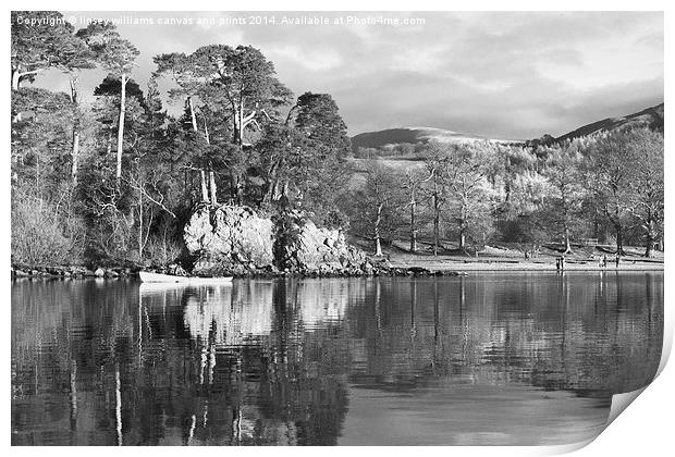 Friars Crag, Lake Derwent Black And White Print by Linsey Williams