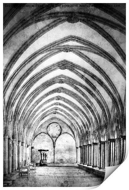 Salisbury Cathedral Cloisters  Print by Linsey Williams