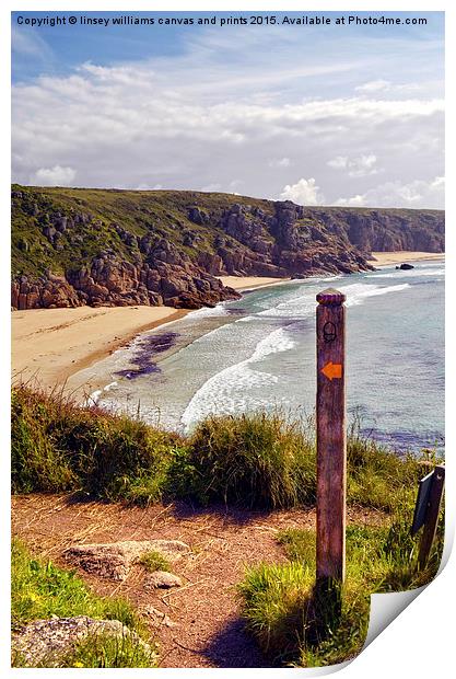 To Porthcurno  Print by Linsey Williams