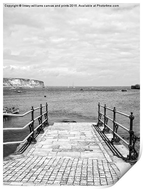  Slipway 2 Black And White Print by Linsey Williams