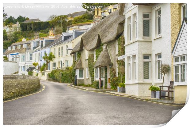 St. Mawes, Sea Front Houses Print by Linsey Williams
