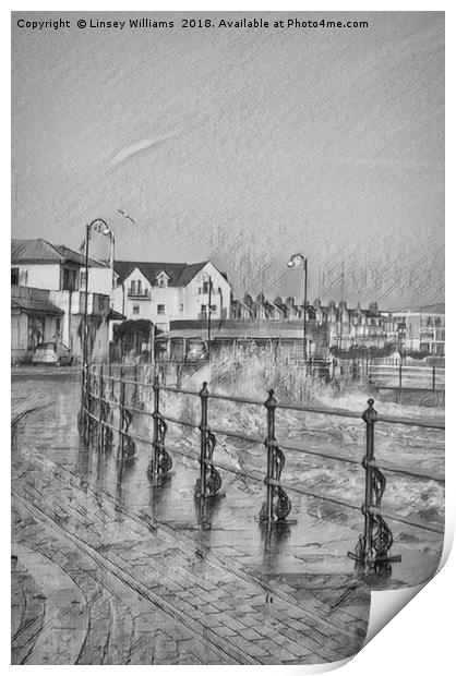 Digital Swanage 2 Print by Linsey Williams
