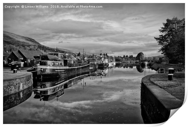 Caledonian Canal at Banavie Scotland Print by Linsey Williams