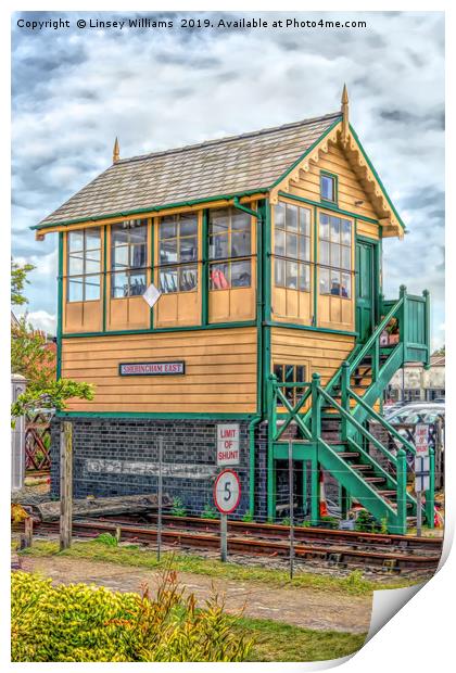 Sheringham East Signal Box.  Print by Linsey Williams