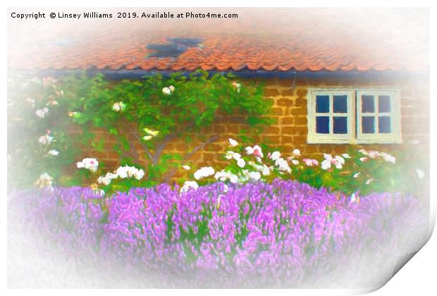 Lavender Cottage Print by Linsey Williams