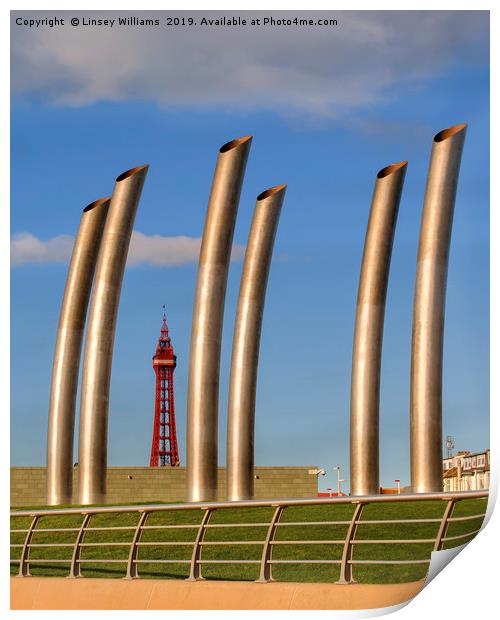 Blackpool Tower and Pipes Print by Linsey Williams