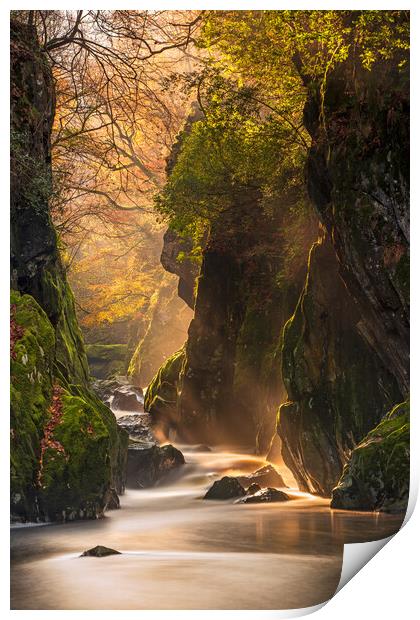 Fairy Glen with the first signs of light … Print by J.Tom L.Photography