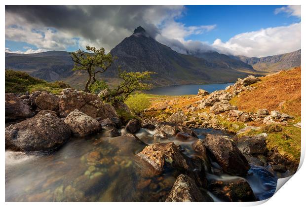 Ogwen Valley Snowdonia North Wales at Spring sunri Print by J.Tom L.Photography