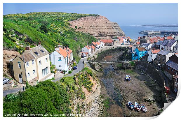 Above Staithes Print by Keith Mountford