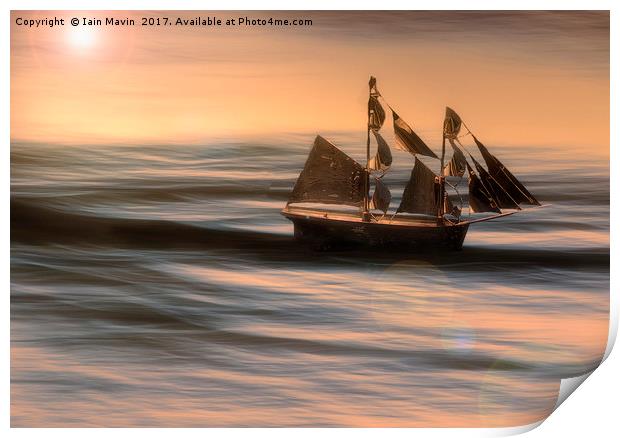 Sunset Sailing Print by Iain Mavin