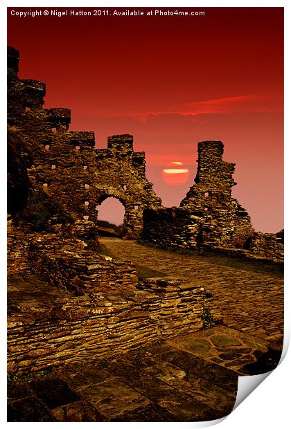 Sun Set Castle Print by Nigel Hatton