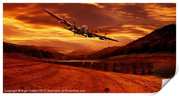 Lancaster Over Ouzelden Print by Nigel Hatton