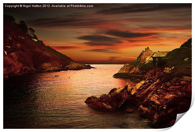 Polperro Bay Print by Nigel Hatton