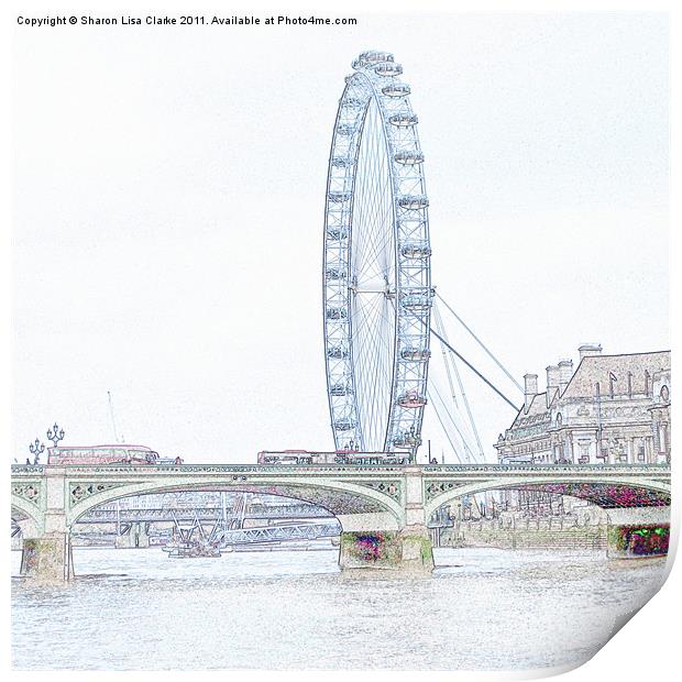 London Eye Print by Sharon Lisa Clarke