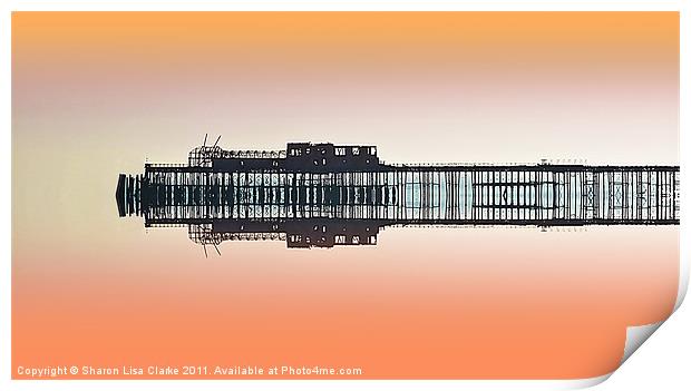 Sunset Pier Print by Sharon Lisa Clarke