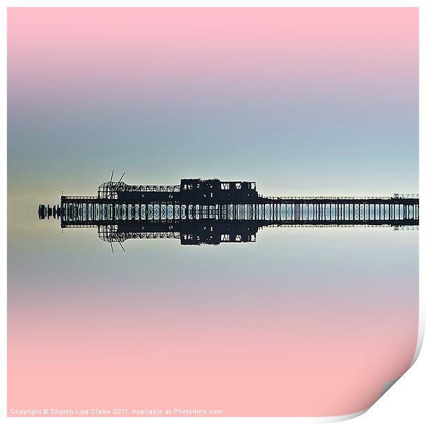Pier Reflections Print by Sharon Lisa Clarke