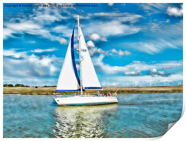 Summer sailing Print by Sharon Lisa Clarke