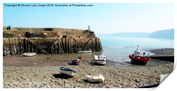  Tilt shift Clovelly Print by Sharon Lisa Clarke