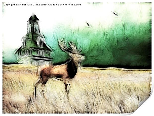Lone  Elk Print by Sharon Lisa Clarke