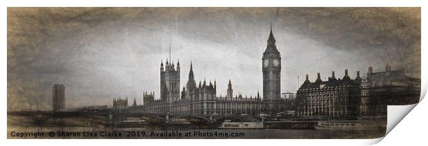 London panorama sketch Print by Sharon Lisa Clarke