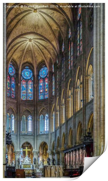 Notre Dame Interior Print by Scott K Marshall