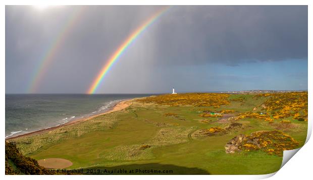 Covesea Golf Course Rainbow Print by Scott K Marshall