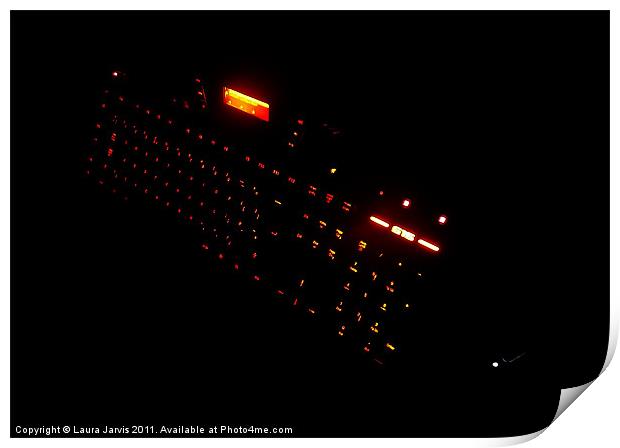 Keyboard and Mouse Lights Print by Laura Jarvis