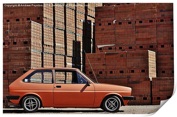 Mk1 Ford Fiesta Print by Andrew Poynton