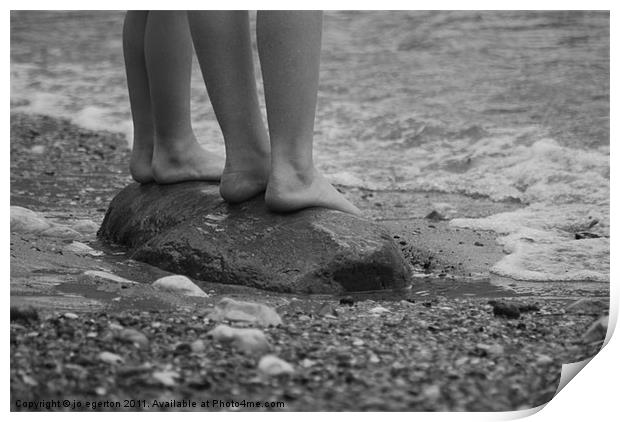 standing on a pebble beach Print by jo egerton