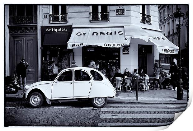 Citroen 2CV in Paris Print by Duncan Snow