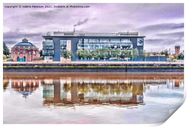 Glasgow City Reflection Print by Valerie Paterson