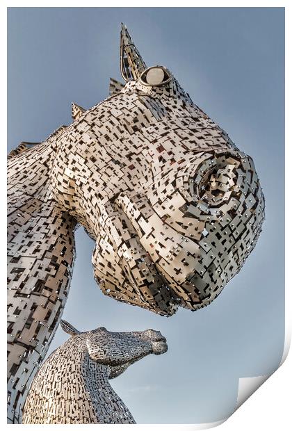 Kelpies Close Up Print by Valerie Paterson