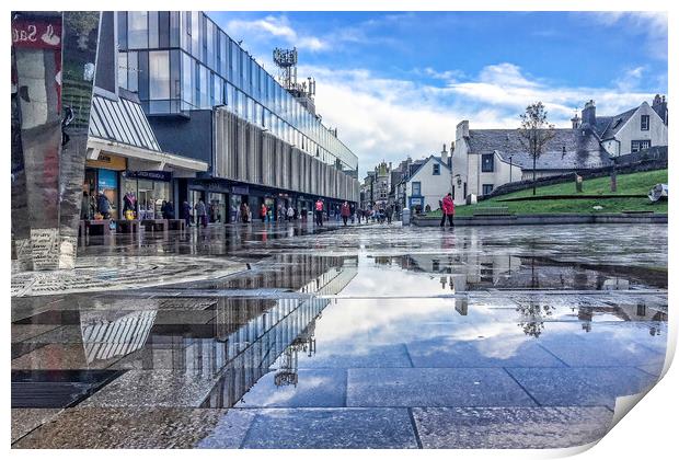 Irvine Town Centre Print by Valerie Paterson