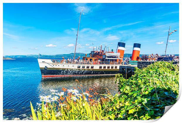 PS Waverley in Tarbert Print by Valerie Paterson