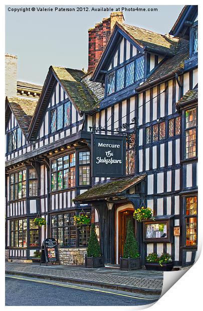Stratford Upon Avon Timber Building Print by Valerie Paterson