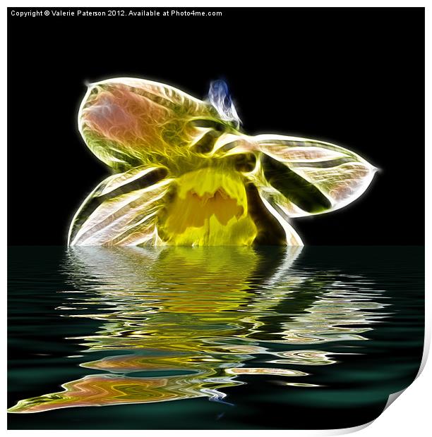 Watery Petals Print by Valerie Paterson