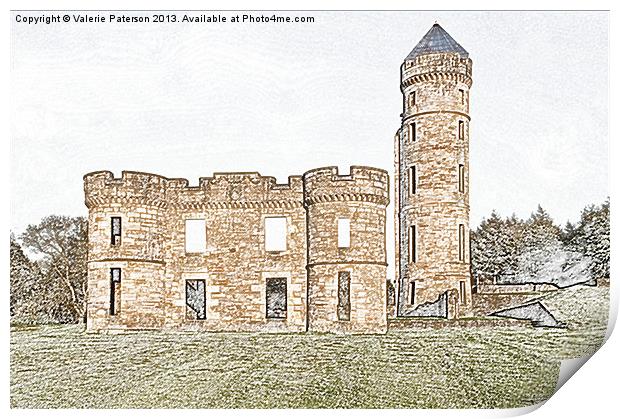 Eglinton Castle Ruins Print by Valerie Paterson