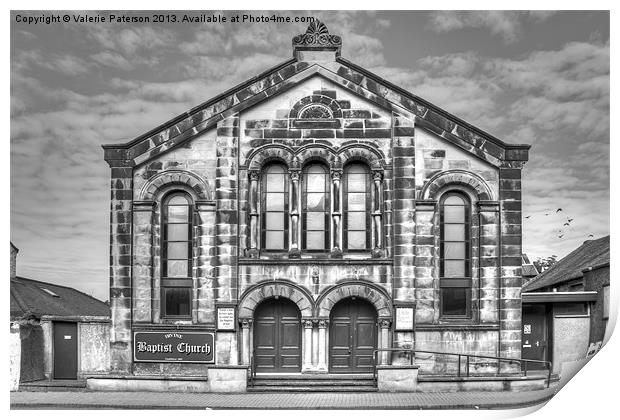 Irvine Baptist Church Print by Valerie Paterson