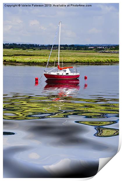 Solitary At Irvine Harbour Print by Valerie Paterson