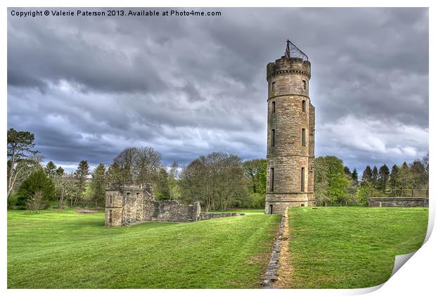 Eglinton Castle Tower & Ruins Print by Valerie Paterson