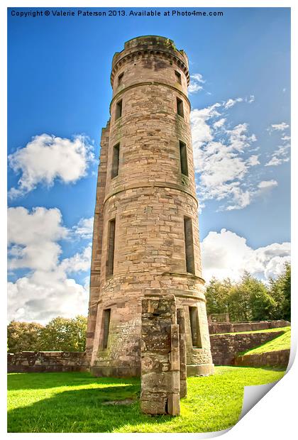 Eglinton Ruins & Tower Print by Valerie Paterson